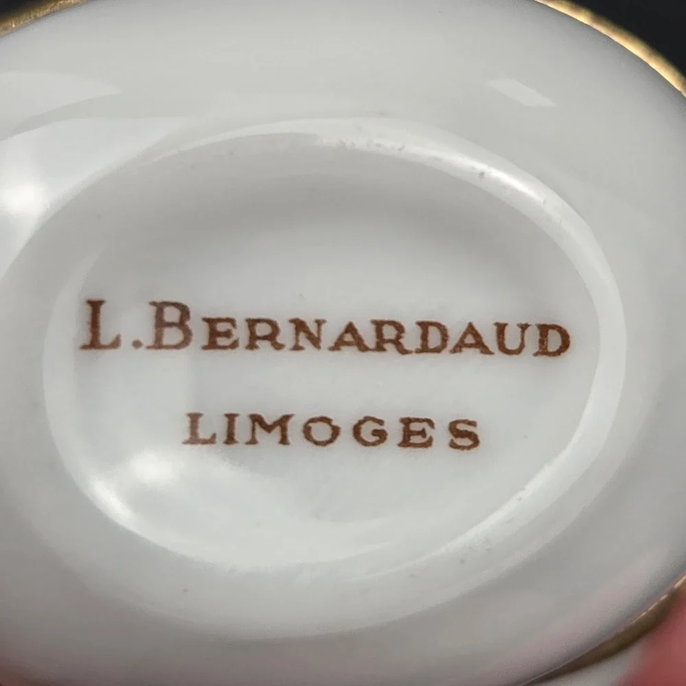 Miniature L Bernardaud Limoges Ladybug Hinged Porcelain Trinket Box